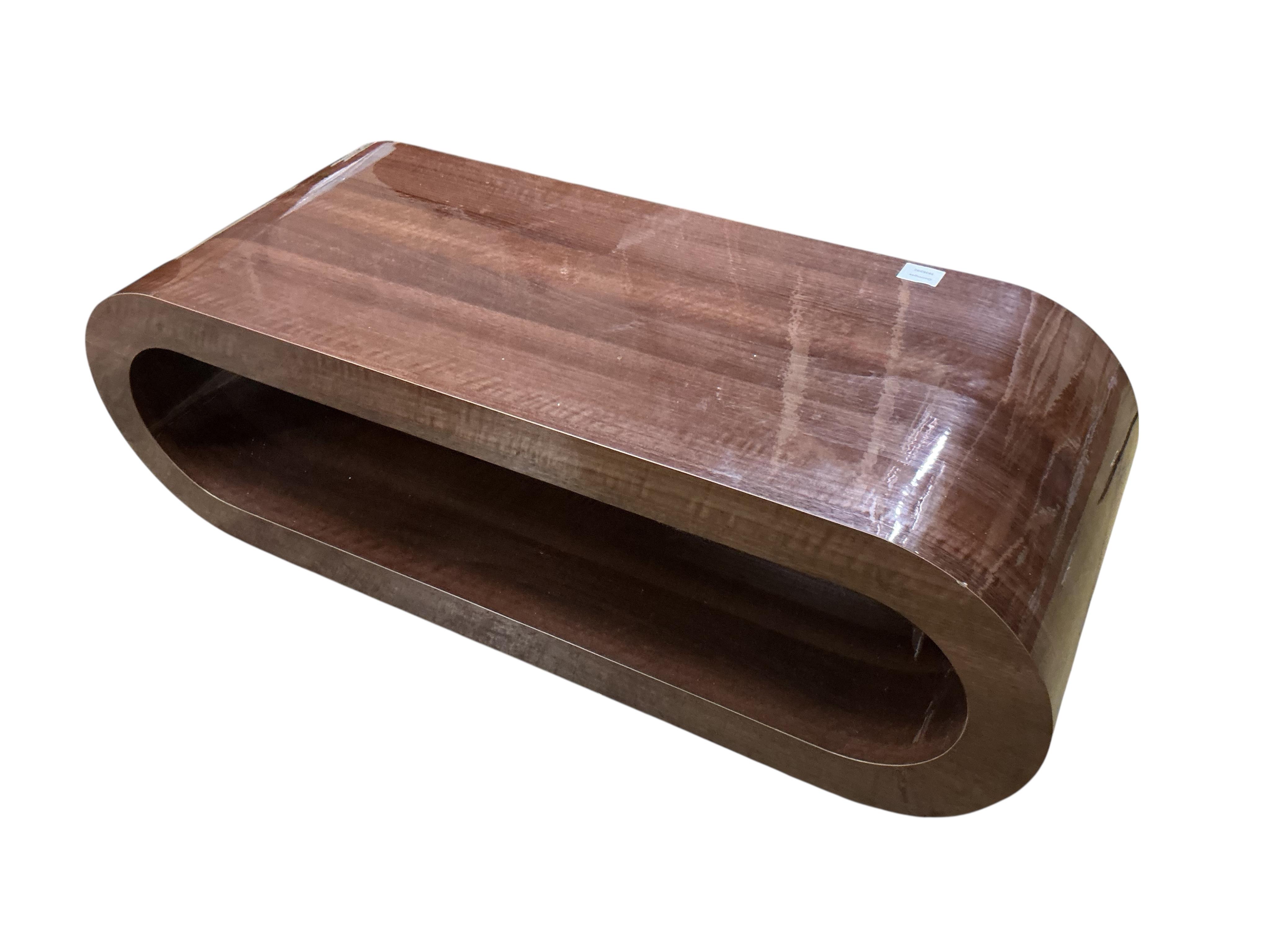 A Contemporary coffee table, width 110cm, depth 41cm, height 29cm